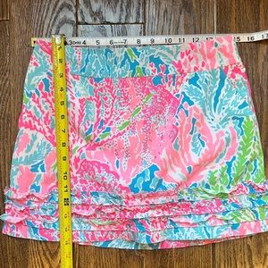 Lilly Pulitzer Side Split Ruffled Skirt with Two Pockets and Built In Liner